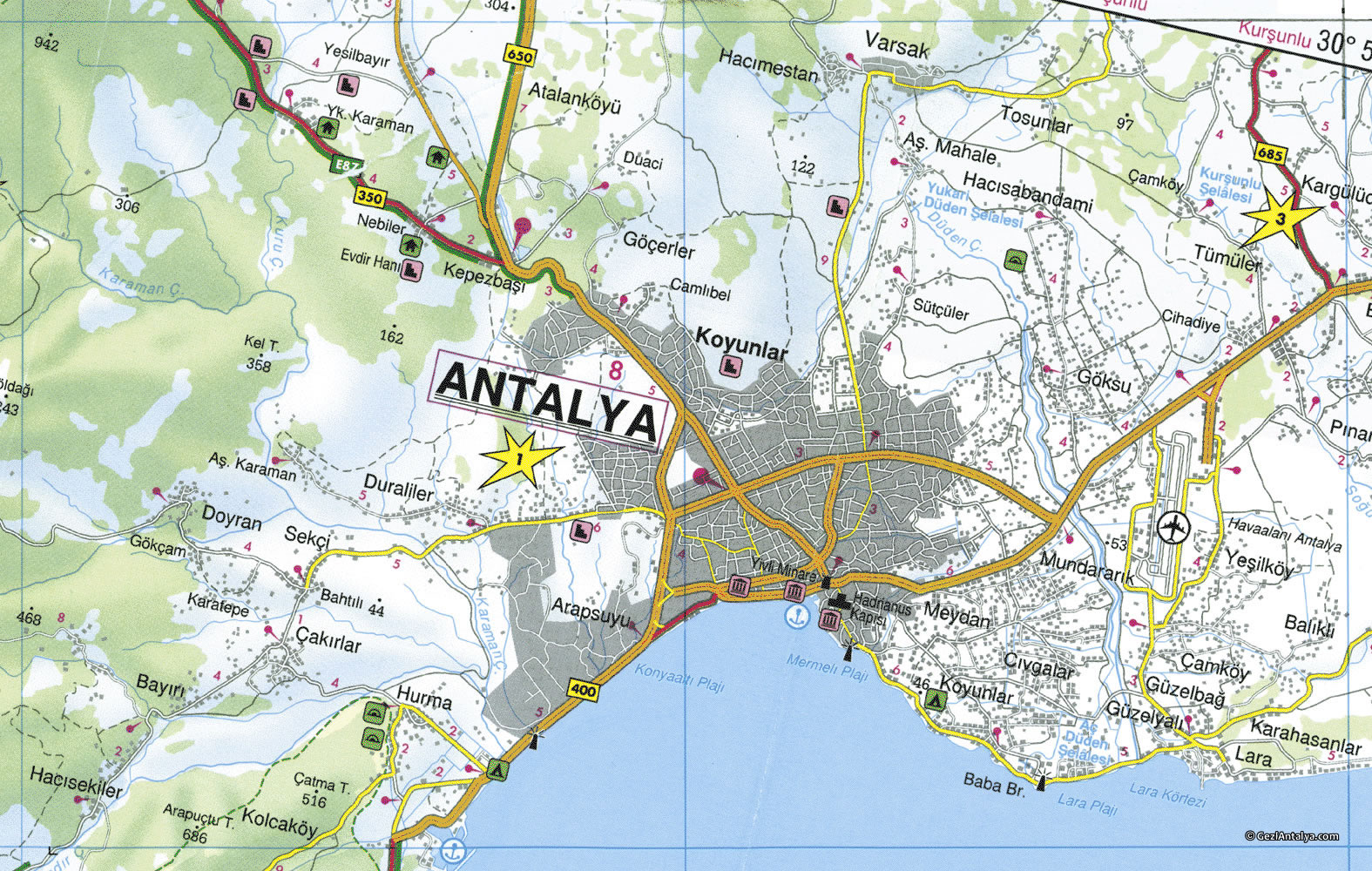 Antalya Detayl Harita Uydu Grnts