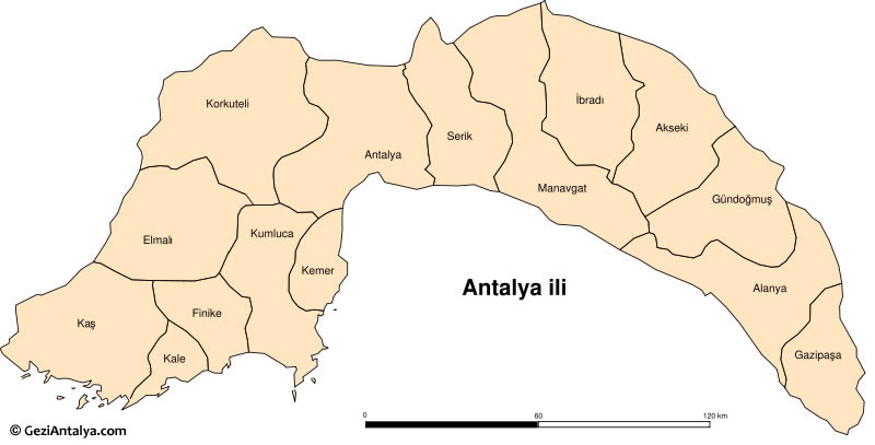 Antalya leler Haritas Uydu Grnts