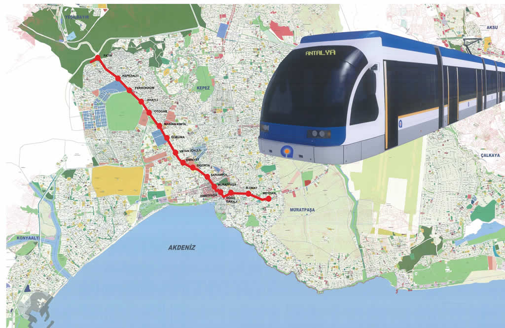 Antalya Yeni Tramvay Hatt Haritas 